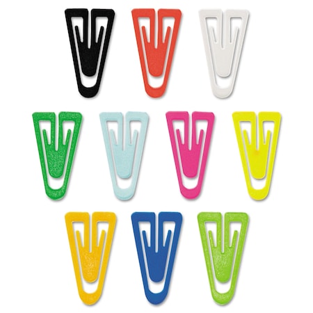Gem Plastic Paper Clips, Large, Smooth, Assorted Colors, 200PK GEMPC0600