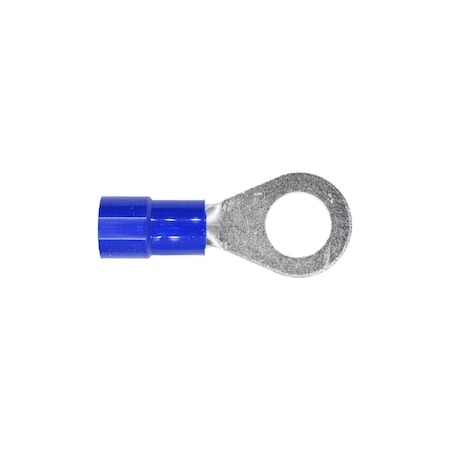 Auveco Vinyl Insulated Ring Terminal 6 Gauge 1/2in Stud Blue, 10PK 17049