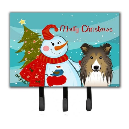 Carolines Treasures Snowman With Sheltie Leash and Key Holder BB1862TH68