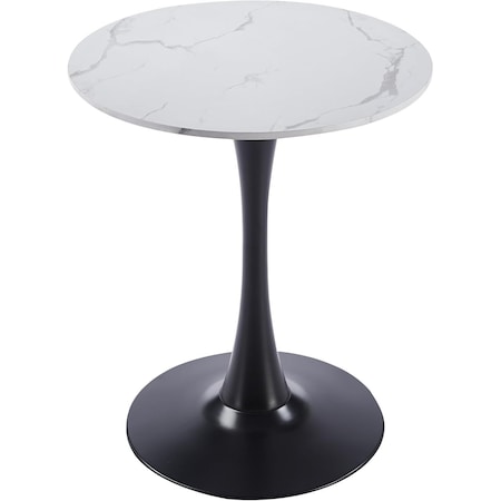 Leisuremod Bristol Round MDF Dining Table - Pedestal Base Kitchen Table, Modern Style BTBL-B27MWT
