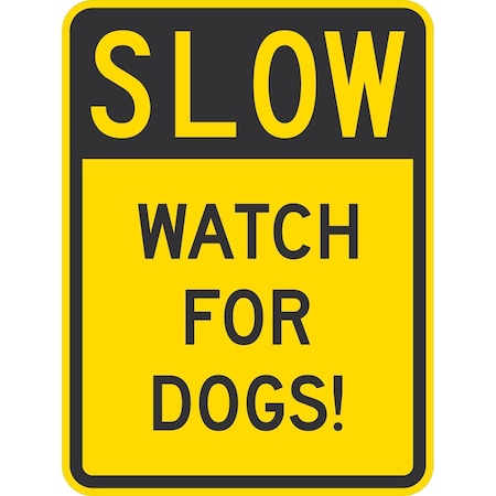 Lyle Slow Watch For Dogs!, 18x24, Non-Reflective, Yellow G-11276-NA_18x24