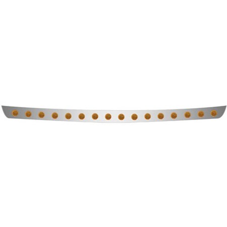 Replacement For International 4700 Year 2002 Stainless Steel Bumper Light Bar W/16 2In Amber Led Am