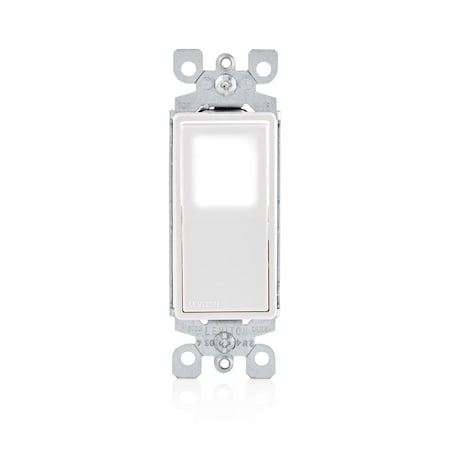 Leviton Leviton Decora 15 amps Single Pole Rocker Illuminated Switch White 1 pk L5611-2LW