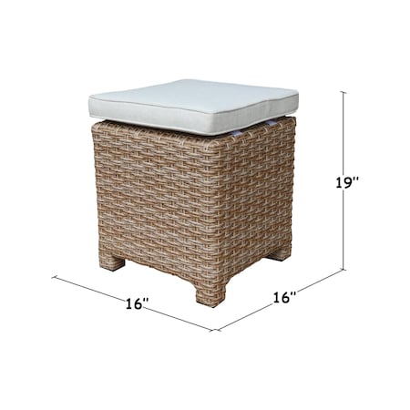 International Concepts Outdoor Set of Two Wicker Stools with Cushions ODS-442P