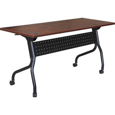 Lorell Rectangle Lorell Cherry Flip Top Training Table, 23.6 W, 48 L, 29.5 H, Melamine Top, Cherry LLR59515