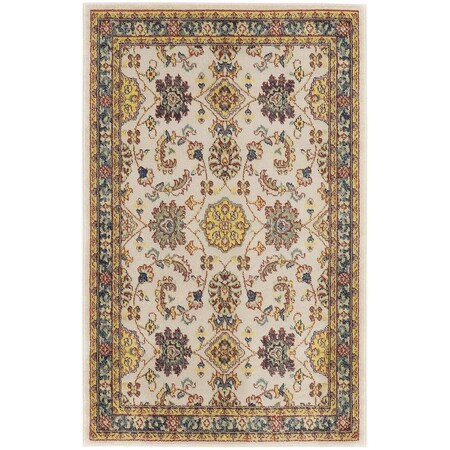 Homeroots 4' X 6' Ivory And Gold Floral Indoor Outdoor Area Rug 572549