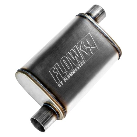 Flowmaster 71236 2.5 in. Offset Stainless Steel Oval Natural Exhaust Muffler F13-71236