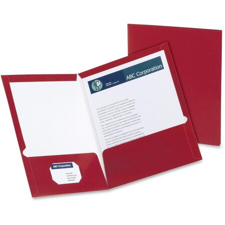 Tops Business Forms Oxford, High Gloss Laminated Paperboard Folder Capacity, Crimson, 25PK 51718