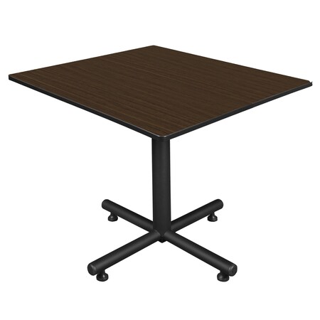 Regency Square Kobe X-Base Breakroom Table, 48 in W, 48 in L, Neo Walnut TKB4848NW