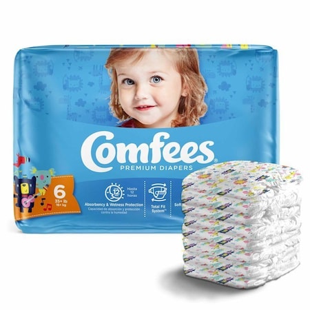 Comfees Unisex Baby Diaper Size 6 Disposable Moderate Absorbency, 92PK CMF-6