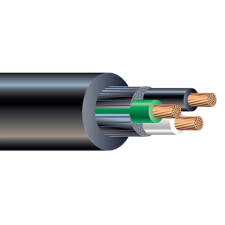 Southwire Multi-Conductor Cable, SJEOOW, 14 AWG, 2 C, Black, TPE, Stranded, 300V, Indoor/Outdoor, 250 ft 55055903