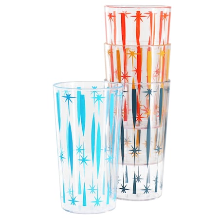 Wanda June Home Retro Renegade 4 Piece 22oz Plastic Tumbler Set in Assorted Colors 135199.04R