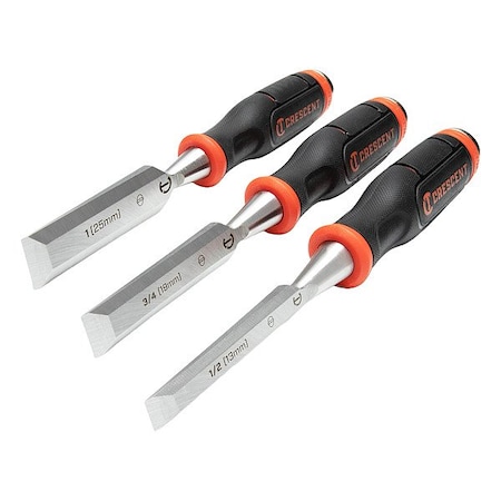 Crescent Chisel, 3Pc Wood, 1/2In, 3/4In, 1In CWCHS3
