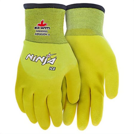 Mcr Safety Dipped Insulated General Purpose Gloves, Coated, Standard Finger Style, Large, Palm N9690HVL