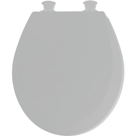 Mayfair Toilet Seat, Round, Molded Wood, Silver, Twist Hinge 41EC 162/46EC