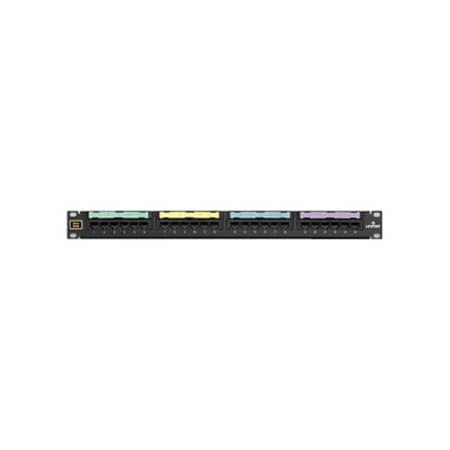 Leviton 24-Port Panel Mod-Telco 2W8P, Voice-Grade, Black 1U 49012-J24