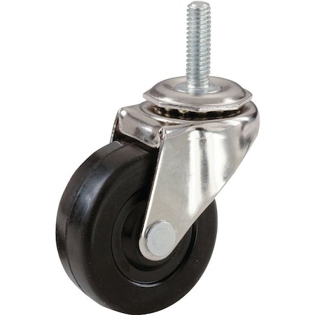 Shepherd Hardware Swivel Caster, 2 in Dia Wheel, Rubber Wheel, 80 lb 9344