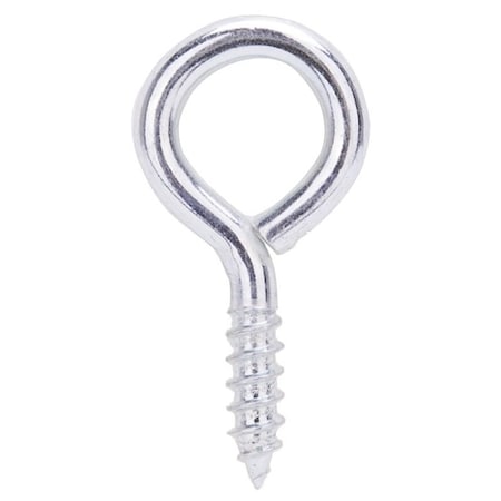 Screw Eye,3.9 mm Dia Wire,4 mm Thread,5/8 in L Thread,1-5/8 in OAL,74 lb Working Load,Steel,Zinc