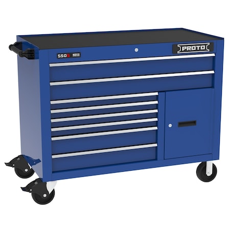 Proto 550 Series Rolling Cabinet, 8 Drawer, Blue, Steel, 50 in W x 25-1/4 in D x 41 in H J555041B-8BL-1S