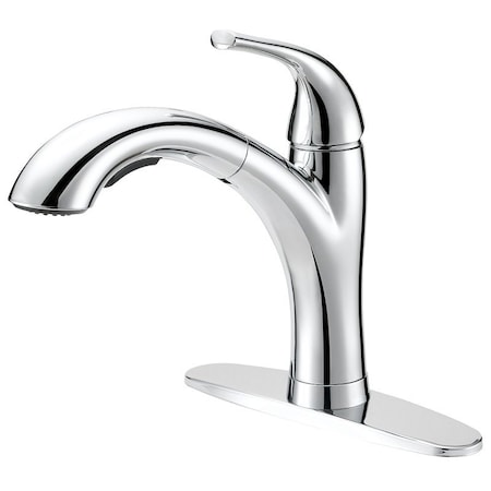 Boston Harbor PullOut Kitchen Faucet, 18 gpm, 1Faucet Handle, 1, 3Faucet Hole, MetalPlastic, Chrome TOBI21040009CP