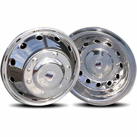 Repl. For Ford Transit Year 2021 6X16In Stainless Steel Simulator For Dual Wheels W/ Braided A