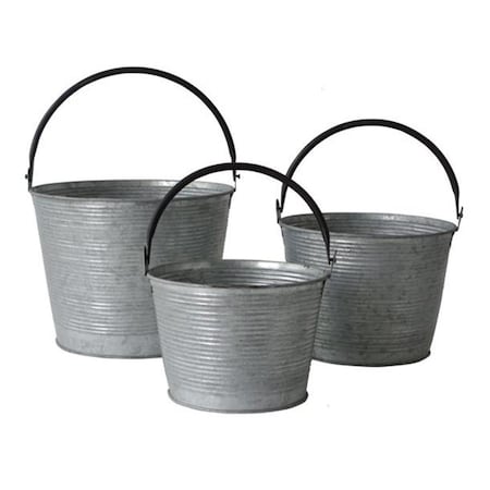Hd Deco Metal Tapered Bucket with Handle, 3PK HD891147
