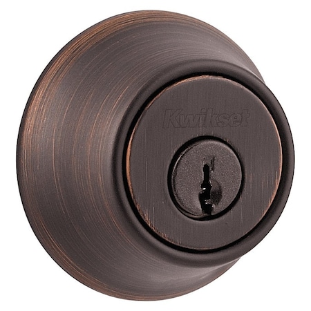 Kwikset 660 Series Deadbolt, 3 Grade, Keyed Key, Zinc, Venetian Bronze, 2-3/8, 2-3/4 in Backset 66011P6ALSTRKPK3