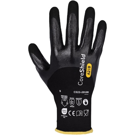G-Tek Seamless Knit A2 Engineered Yarn Glove w/Double-Dip Foam Nitrile Grip on Palm Fingers & Knuckles, To 287709