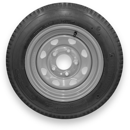 Rubbermaster - Steel Master 5.30-12 4 Ply 5 On 4.5 Bolt, Silver Wheel Assemblies 599165SIL