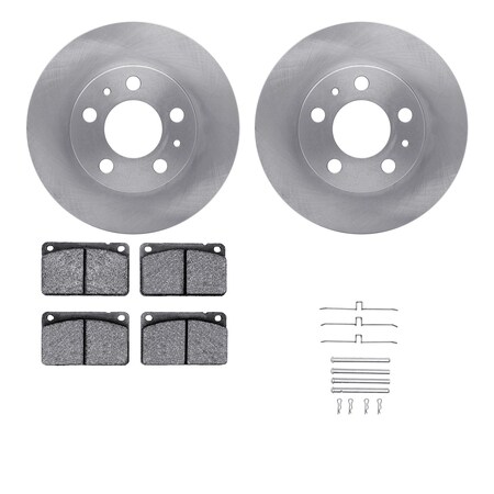 Dynamic Friction Co DFC Rotors with EURO 5000 Ceramic Brake Pads includes Hardware 6612-27019