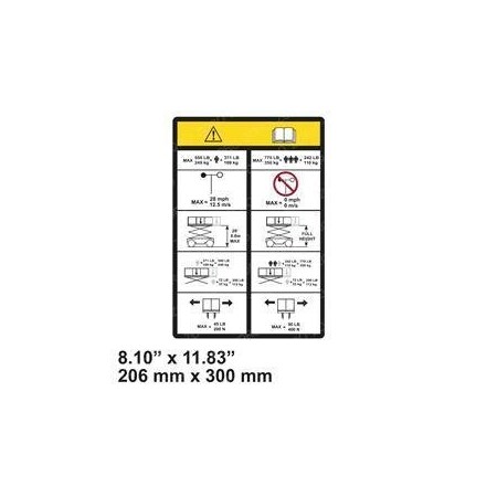 Jlg REPLACEMENT DECAL, CAPACITY 350KG 1001220378