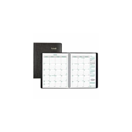 Brownline Monthly Planner, 11" x "8-1/2", Black CB435W.BLK