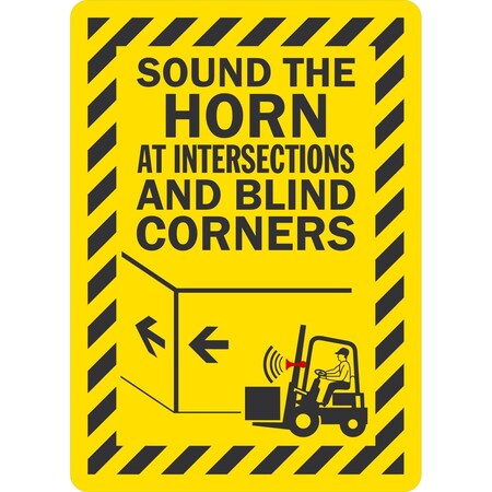 Lyle Sound The Horn At Intersections And Blind Corners, 10x14, Non-Reflective, Yellow G-1184-NA_10x14