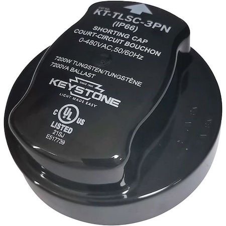 Keystone NEMA Type 3-Pin Twist Lock Shorting Cap 0-480V KT-TLSC-3PN