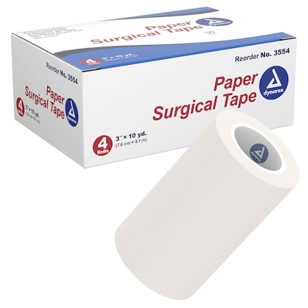 Dynarex Paper Surgical Tape, 3"x10 Yards, 48PK 3554