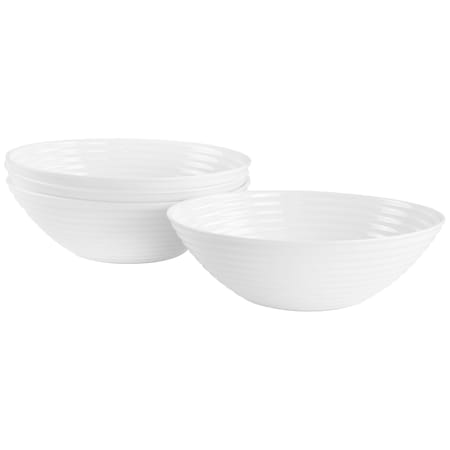Gibson Ultra Patio 4 Piece Tempered Opal Glass Cereal Bowl Set in White 135275.04