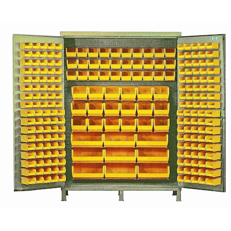 Quantum Storage Systems JUMBO BEIGE STORAGE CABINET W/227 YELLOW BINS QSC-BG-60YL