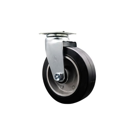 Service Caster 6 Inch Rubber on Aluminum Wheel Swivel Caster with Ball Bearing SCC SCC-20S620-RAB
