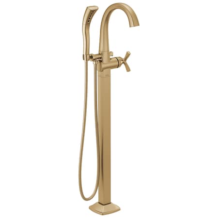 Delta Stryke Floor Mount Tub Filler Trim, 12.47 in, Lumicoat Champagne Bronze T47776-CZ-PR-FL
