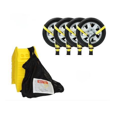Mytee Products (4) 2in x 10ft Ratchet Wheel Net Lasso Strap Auto Hauling with Flat Hook, (20)... RST-210SMx4-PCP-20PACK-KIT