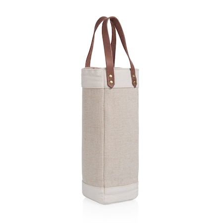 Picnic Time Family Of Brands Pinot Jute Single Bottle Insulated Wine Bag, Beige 532-01-187-000-0