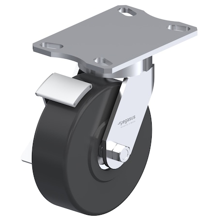 Pegasus Top Plate Swivel Caster 4-1/2x6-1/4 in P25S-NMB050K-16-WB