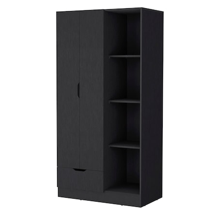 Homeroots 35" Black Drawer Combo Dresser 534925