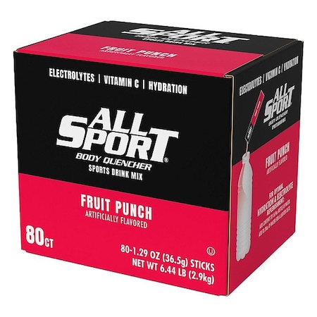All Sport Powder Drink Mix, 1.3 oz, Red, PK80 10121243