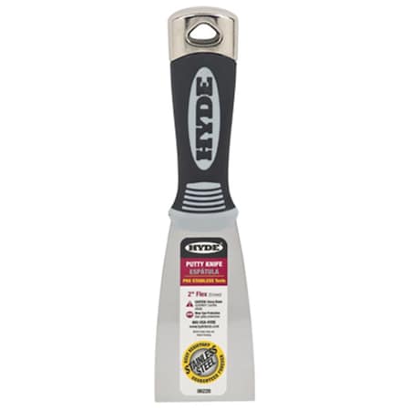 Hyde 06228 2 in. Flexible Blade Stainless Steel- Putty Knife 143422