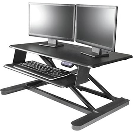 Plushdeluxe 2.3 x 23.4 in. Electric Sit to Stand Workstation, Black PL3198204