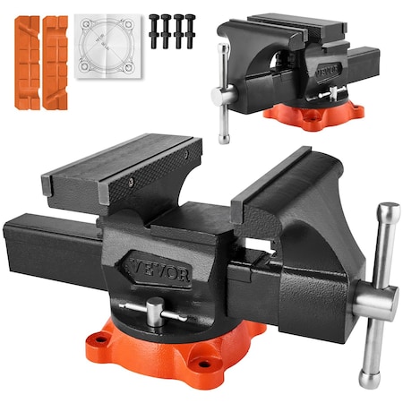 Vevor 8" Bench Vise Multipurpose Heavy Duty Ductile Iron Swivel Locking Base 9528