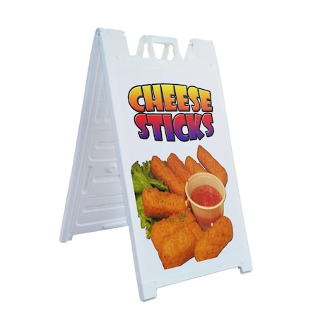 Signmission Cheese Sticks, A-Frame & 2 Decals Installed, Heavy-Duty Plastic Frame SBHD-D-2436-Cheese Sticks