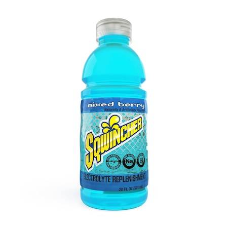 Sqwincher Sports Drink, Regular, 20 oz ready to drink, Mixed Berry, PK24 159030530