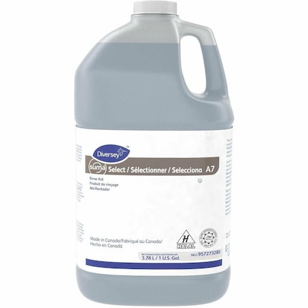 Diversey Dishwasher Rinse Additive, 1 gal, Blue, PK4 957273280